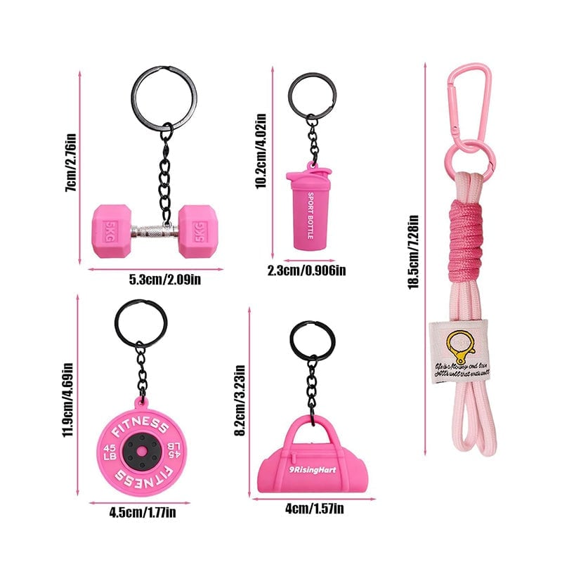 Creative Mini Gym Barbell Plate Keychain