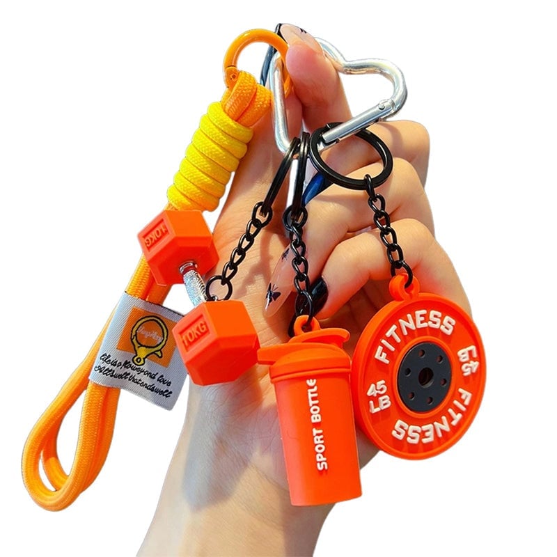Creative Mini Gym Barbell Plate Keychain