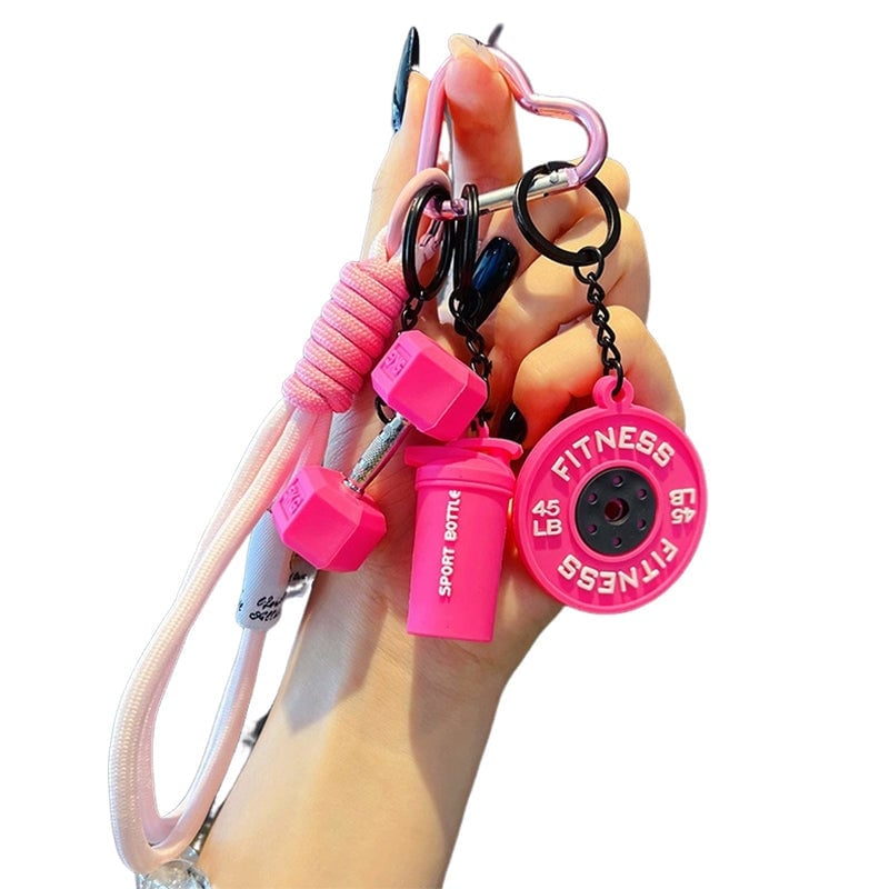Creative Mini Gym Barbell Plate Keychain