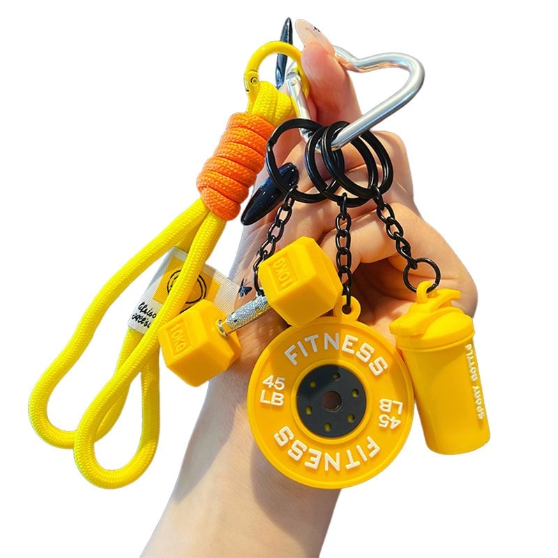 Creative Mini Gym Barbell Plate Keychain