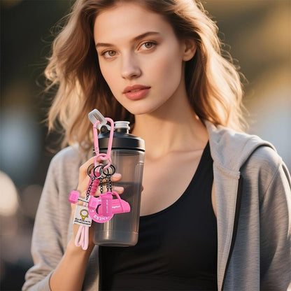 Creative Mini Gym Barbell Plate Keychain