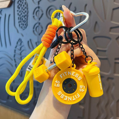 Creative Mini Gym Barbell Plate Keychain