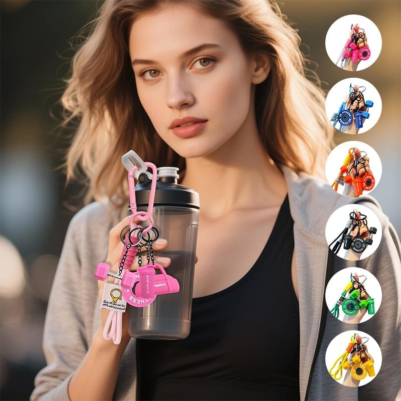 Creative Mini Gym Barbell Plate Keychain