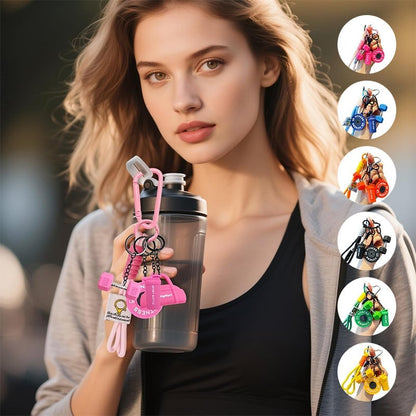 Creative Mini Gym Barbell Plate Keychain